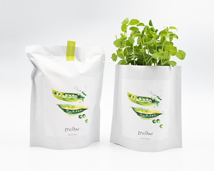 Grow bag para semear ervilhas