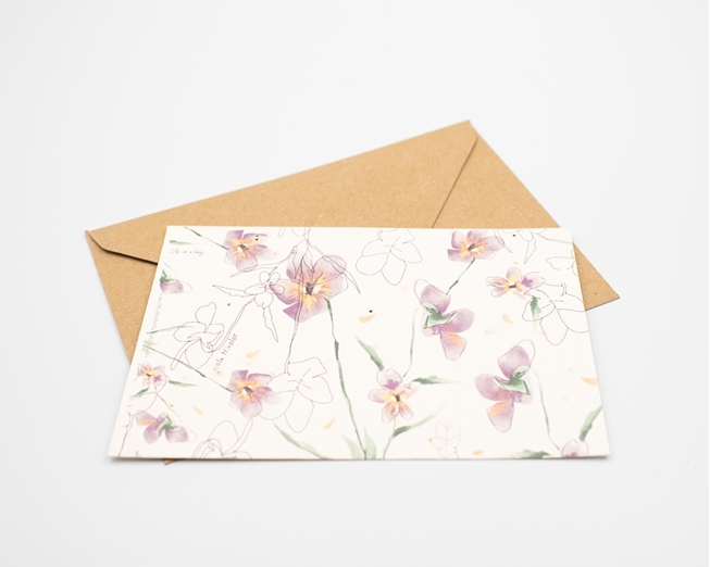 Postal para plantar - amor-perfeito