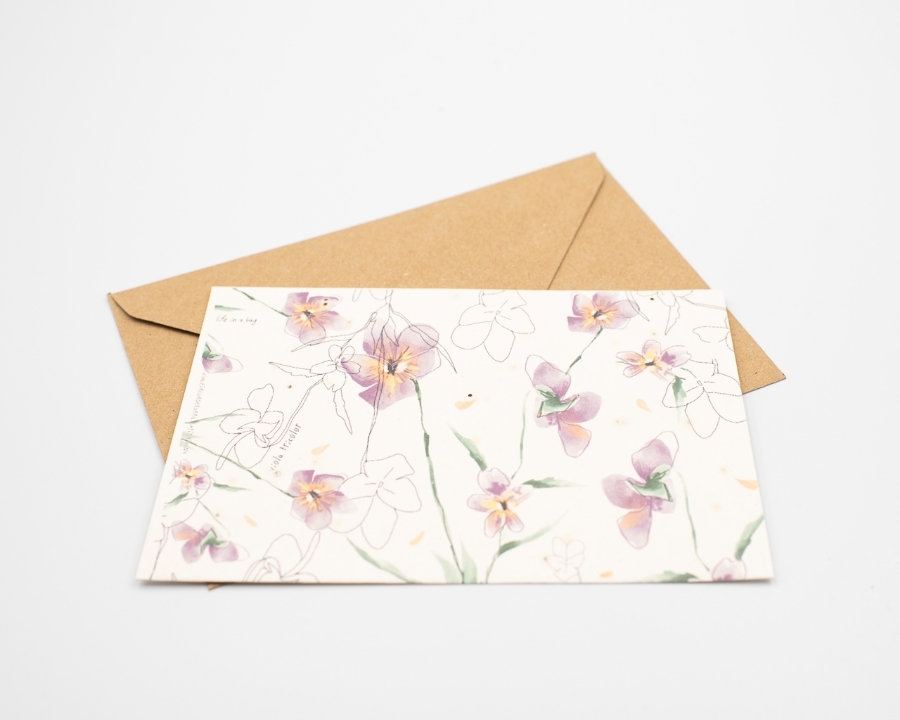 Postal para plantar - amor-perfeito