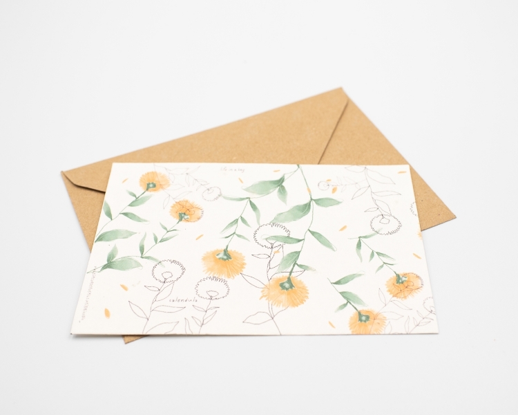 Postal para plantar - calendula