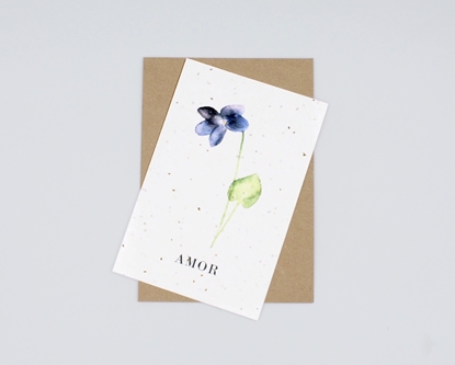 Postal com sementes - amor