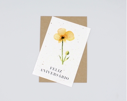 Postal com sementes - feliz aniversário