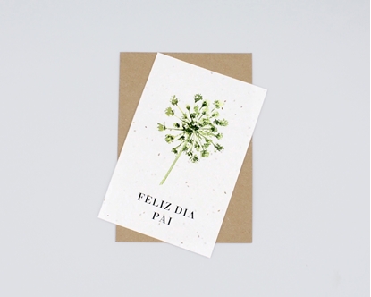 Postal com sementes - feliz dia do pai