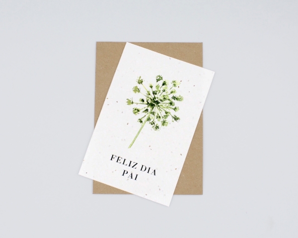 Postal com sementes - feliz dia do pai