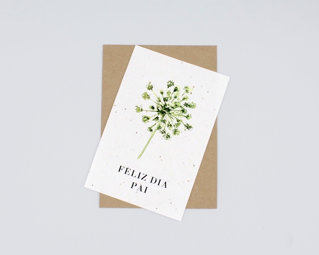 Postal com sementes - feliz dia do pai
