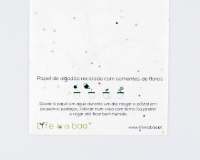 Verso do postal com sementes - boa sorte
