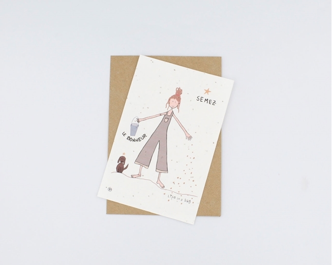 Carte postale à planter - semez le bonheur
