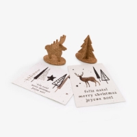 Postal de Natal para montar e plantar - rena