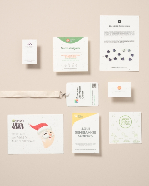Imagem de Conjunto de 10 folhas em papel com sementes