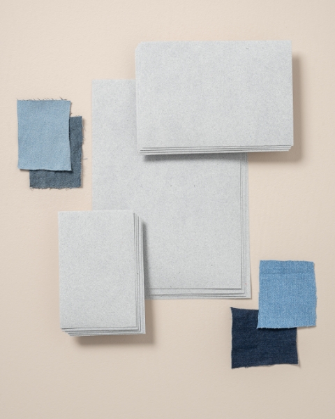 Imagem de Conjunto de 10 folhas em papel com denim jeans