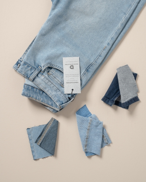 Imagem de Conjunto de 10 folhas em papel com denim jeans