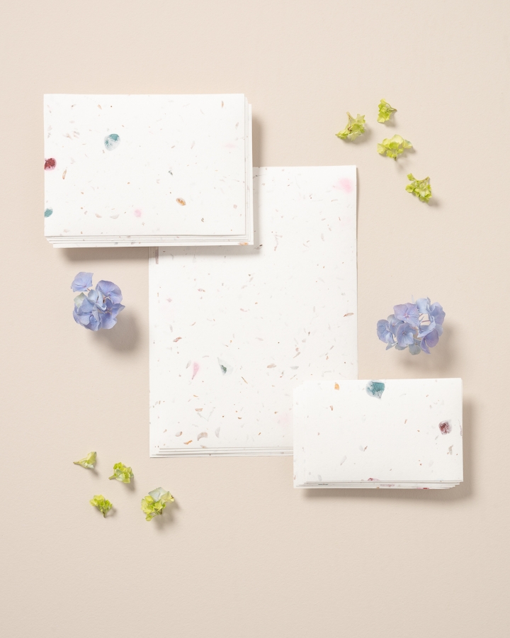Imagem de Conjunto de 10 folhas em papel com pétalas de flores