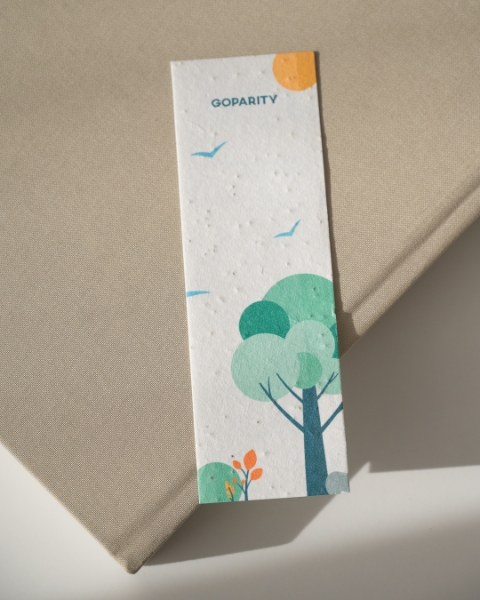 Imagem de Marcador de livro em papel com sementes