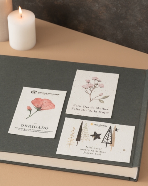 Imagem de Postal | Folheto | Flyer em papel com sementes