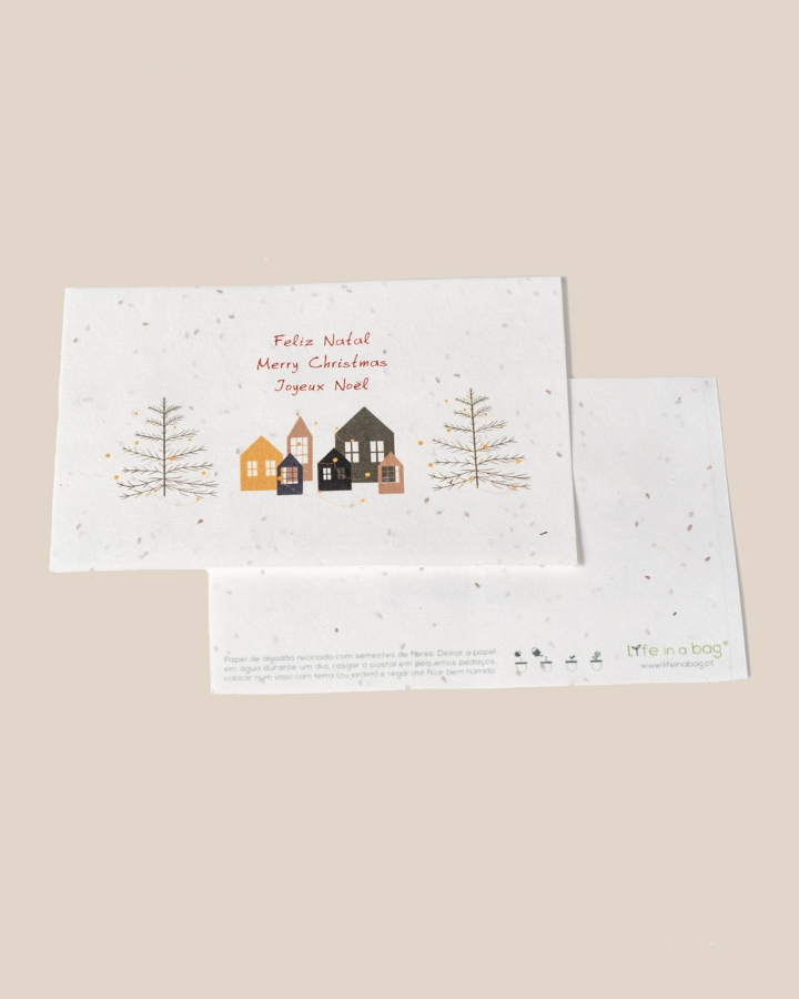 Image de Carte postale plantable Joyeux Noël - Village
